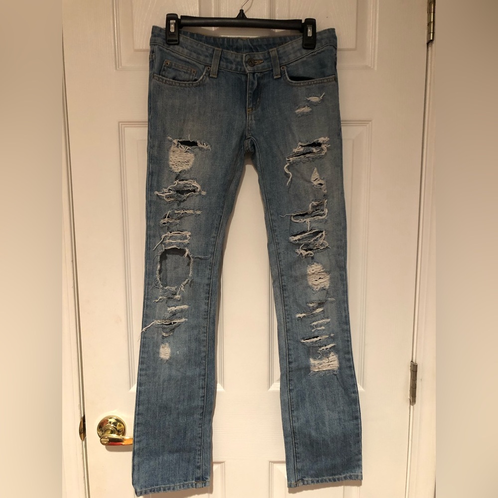 CARMAR Mid rise distressed flare jeans. Size 25 (0).